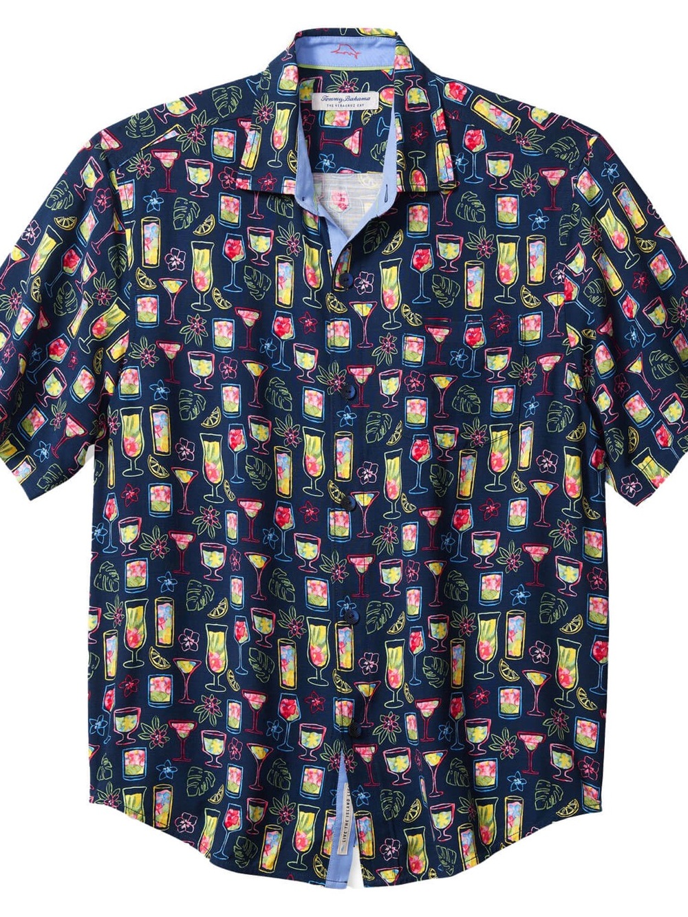 Tommy Bahama Veracruz Cay Electric Cocktails Camp Shirt - Horizon Blue, size L - Picture 1 of 6